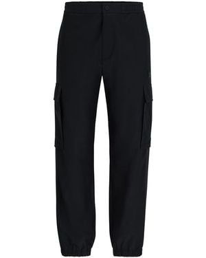 HUGO Ginto242 Solid Patterned Cargo Trousers - Blue
