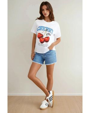 Hiccup Relaxed Fit Printed Round Neck T-Shirt - Blue