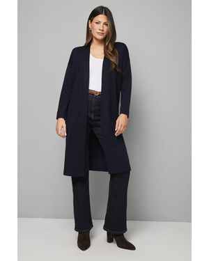 Wallis Maxi Edge To Pocket Cardigan - Blue