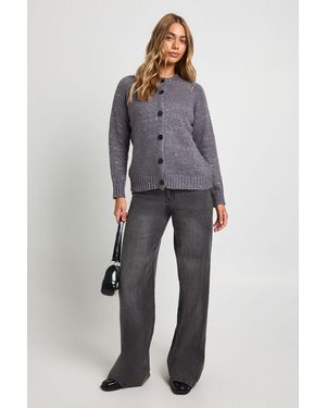 Boohoo Sequin Detail Knitted Cardigan - Blue