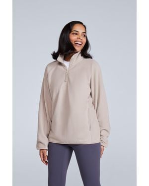 Mountain Warehouse 'Stockholm' Fleece Jacket Half Zip Warm Cosy Jumper - Natural