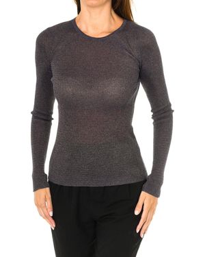 Armani Jeans Long-Sleeved Jumper With Back Opening 3Y5M2A-5M1Tz - Grey