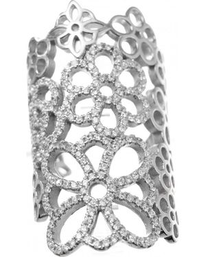 Folli Follie 3R15S135C-52 Ladies Ring Sterling - White