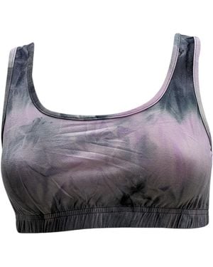 Brave Soul Sports Bra Seamless Stretch Comfort Ladies Slim Crop Top Vest - Grey