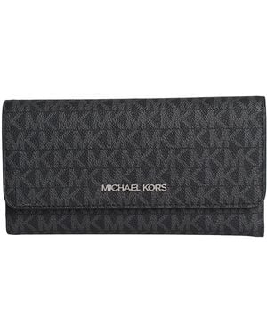 Michael Kors Jet Set Travel 35S8Gtvf7L Long Leather Wallet For - Black