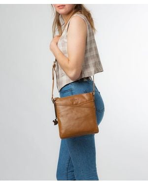 Conkca 'Avril' Dark Leather Cross Body Bag - Blue