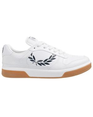 Fred Perry Textured Leather Trainers - White