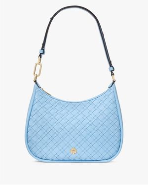 Kate Spade Kayla Woven Leather Large Shoulder Bag - Blue