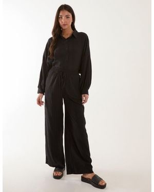 Blue Vanilla Waffle Shirt & Trouser Set - White