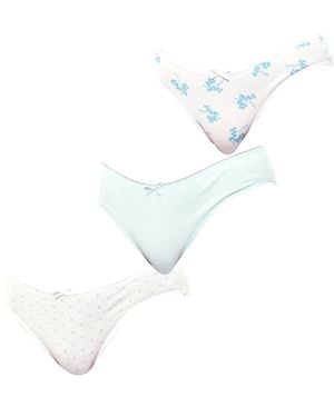 Kisses&Love Pack Of 3 Kl10000 Cotton Knickers - White