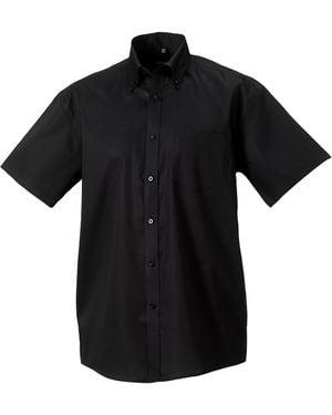 Russell Collection Short Sleeve Ultimate Non-Iron Shirt Cotton - Black