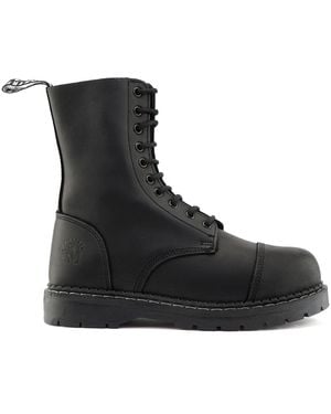 Grinders Leather Steel Toe Cap Lace Up Boots - Black