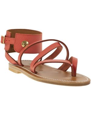 Longchamp X K Jacques Leather Sandals - Red