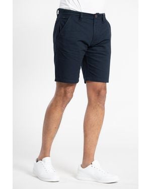 Tokyo Laundry Dark Cotton Chino Shorts - Blue