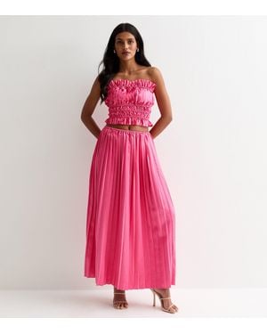 Gini London Roze Geplooide Maxirok