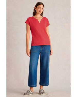 White Stuff Short Sleeve Relaxed Tee - Red