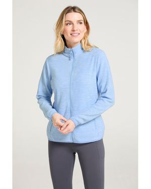 Mountain Warehouse Ladies Snowdon Ii Melange Full Zip Fleece Jacket (Pale) - Blue