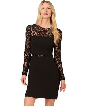 Adrianna Papell Knit Crepe Mini Dress - Black