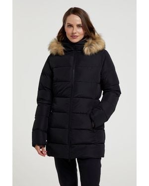 Mountain Warehouse 'Nola' Long Padded Jacket Waterproof Winter Warm Coat - Blue