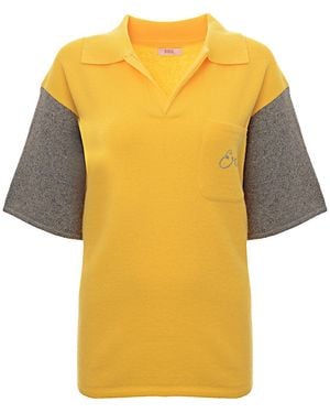 ERL Knitted Bicolour Polo Shirt - Yellow
