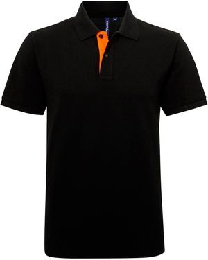 Asquith & Fox Classic Fit Contrast Polo Shirt Cotton - Black