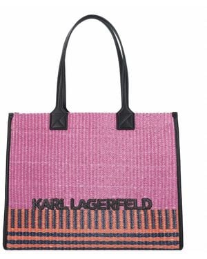 Karl Lagerfeld Zip Fastening Shopping Bag With 2 Handles - Purple