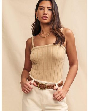 Nobody's Child Dames Nobodys Child Brede Rib Cami Top In Crème - Naturel