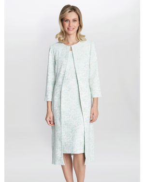 Gina Bacconi Lulu Jacquard Dress And Coat - White