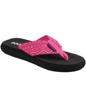 Rocket Dog Ladies Spotlight Slip On Textile Flip Flop Sandals - Red