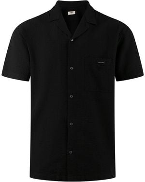 Luke 1977 Millook Short Sleeve Textured Shirt - Black