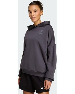 adidas 3 Stripes Studio Hoodie - Grey
