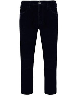 Armani Emporio J20 Skinny Fit Velvet Trousers - Blue