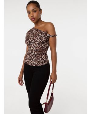 Pink Vanilla Printed Twist Shoulder Top - Multicolour