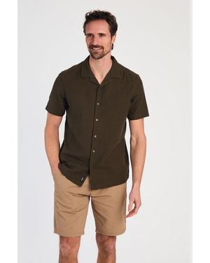 Kensington Eastside Cotton Textured Short Sleeve Shirt - Green