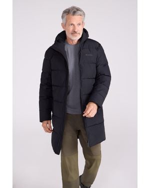 Mountain Warehouse 'Vortex' Longline Jacket Water Resistant Winter Padded Coat - Blue