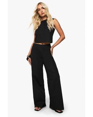 Boohoo Boxy Poplin Structured Co-Ord - Blue