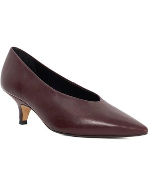 Dune Audio Leather Kitten Heel Court Shoes - Purple