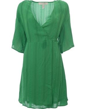 Liquorish Wrap Mini Dress - Green