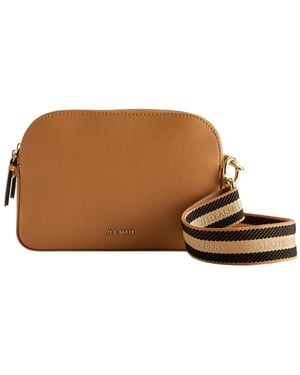 Ted Baker Darcelo Merk Cameratas Van Geweven Leer - Bruin