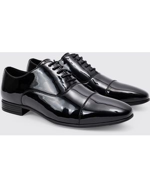 BoohooMAN Patent Oxford - Black