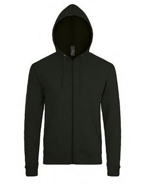 Sol's Stone Zip Up Plain Hoodie - Black