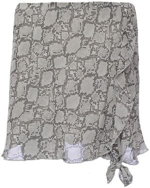 Weekday Wave Snake Print Skirt - Grey