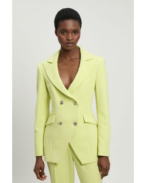 Karen Millen Compact Stretch Double Breasted Blazer - Green