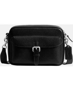 COACH Pebbled Leather Crossbody Bag - Black