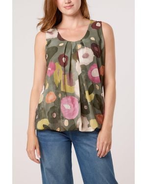 Blue Vanilla Sleeveless Scoop Neck Top - Green