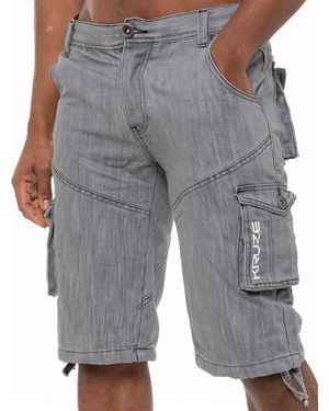 Kruze By Enzo Cargo Combat Shorts - Grey