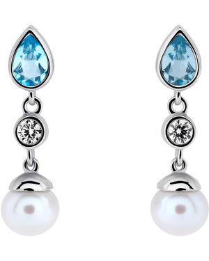Orphelia 'Lylou' 925 Sterling Drop Earrings - Blue