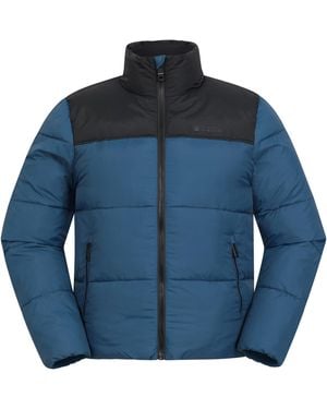 Mountain Warehouse 'Voltage Ii' Padded Jacket With Zipped Pockets Water Resistant Coat Polyamide - Blue
