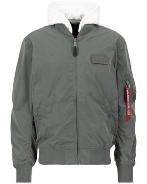 Alpha Industries Ma-1 Tt Two Tone Hood Bomber Jacket - Grey