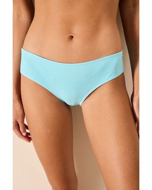 Penti Textured Ribbed Hipster Bikini Bottoms - Blue